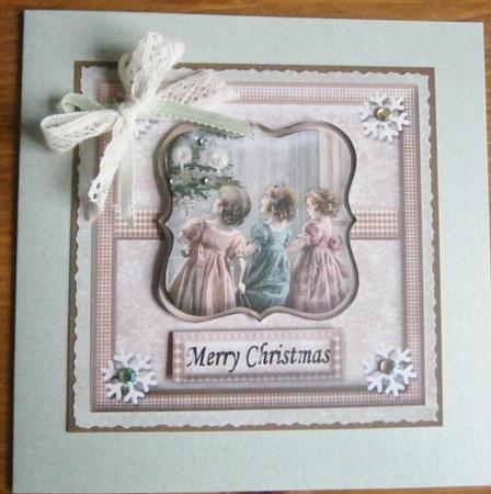 Three Vintage Girls by the Christmas Tree Lights by Davina Rundle