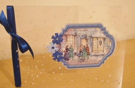Vintage Christmas Scenes Toppers & Insert Plaques Blue 3 by Davina Rundle