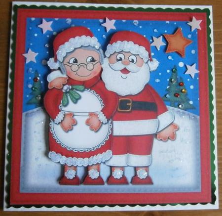 Xmas Santa N Mrs Claus Quick Card N 3D Decoupage by Davina Rundle
