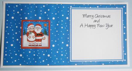 Xmas Santa N Mrs Claus Matching Insert Square Landscape by Davina Rundle