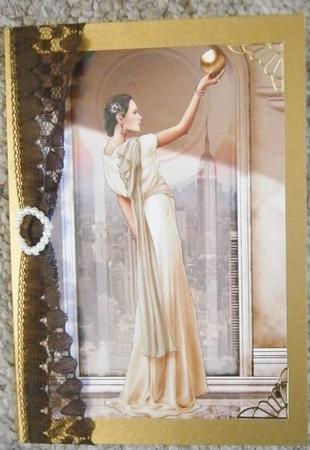 Art Deco Lady Pandore Cream A4 by Davina Rundle