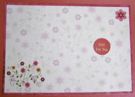 Pink Floral Insert 7x5inch by Davina Rundle
