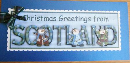 Christmas Greetings from Scotland Large Dl Word Card by Davina Rundle