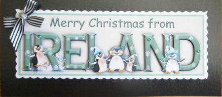 Merry Christmas from Ireland Large Dl Word Card by Davina Rundle