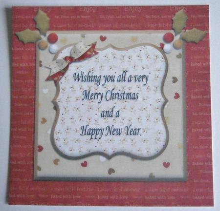 Insert to Go with Merry Christmas from the Gingerbread Cooks by Davina Rundle