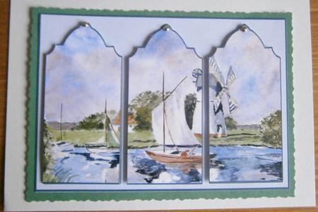 Windmill & Sailing Boats Triptych by Davina Rundle