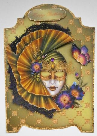 Fan Masquerade Screen Card by Davina Rundle