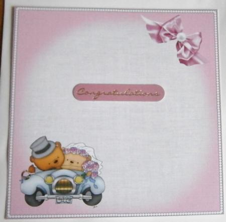 8x8 Love Wedding Bears Pink by Davina Rundle