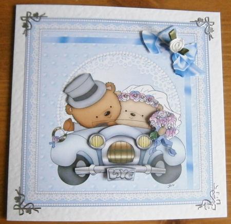 8x8 Love Wedding Bears Blue by Davina Rundle