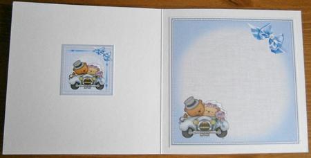 8x8 Love Wedding Bears Blue Insert Plate by Davina Rundle