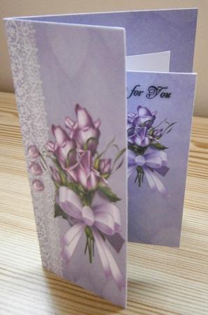 Lavender Roses Gate Fold Notelet by Davina Rundle