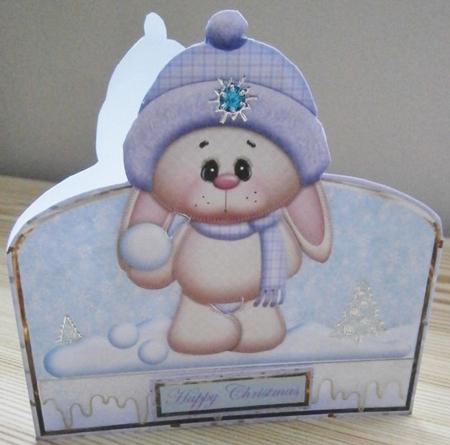 Snowball Rabbit Shaped Card by Davina Rundle
