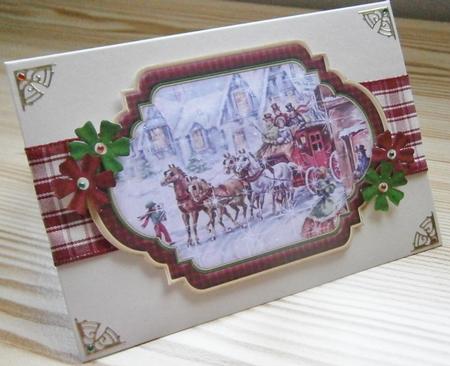 Vintage Christmas Scenes Toppers & Insert Plaques Red 4 by Davina Rundle