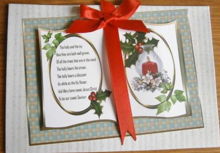 Holly and Ivy Book Card Front by Davina Rundle