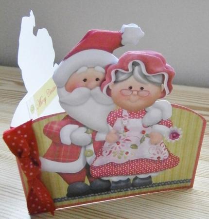 Mr and Mrs Santa Clause Shaped Card by Davina Rundle