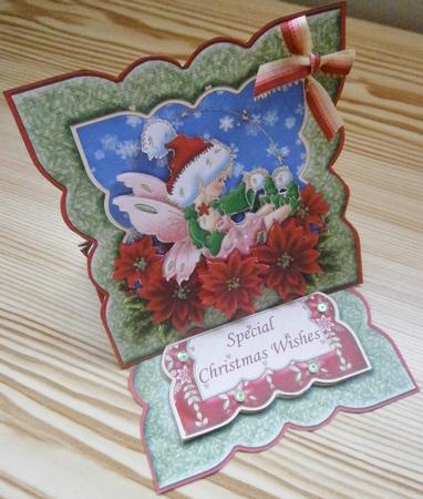 Christmas Poinsettia Fairy Easel Card Kit & Decoupage by Davina Rundle