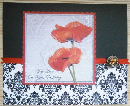 Poppy Duo on Grey 8x8inch Birthday Step by Step by Davina Rundle