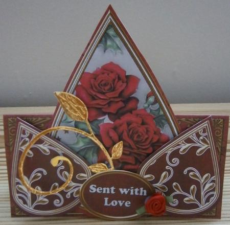 Christmas Roses Sent with Love Teardrop Trio Kit by Davina Rundle