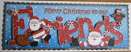 Large Dl Xmas Friends with Santa Quick Card 3D Decoupage by Davina Rundle
