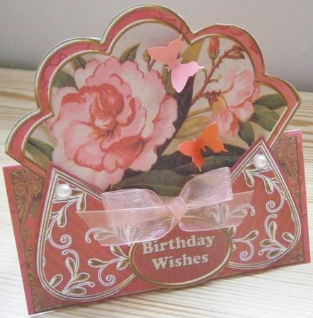 Oriental Peony Birthday Wishes Scallop Trio Kit by Davina Rundle