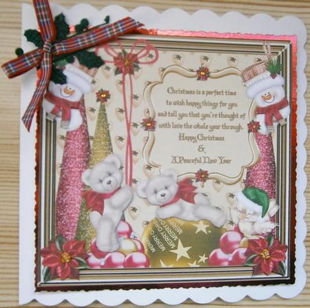 Christmas Blessings 8x8ins Decoupage Topper by Davina Rundle