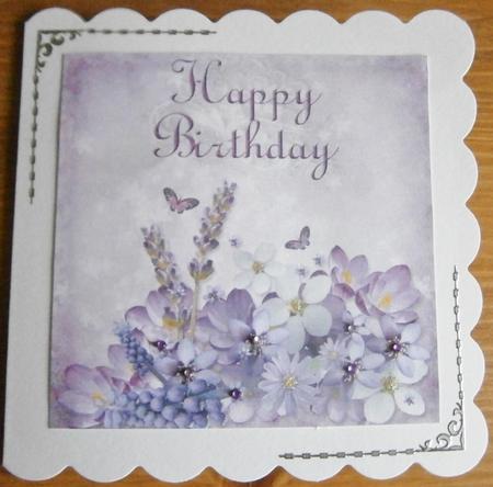 Butterfly Lavender Garden 8x8 Quick Card by Davina Rundle