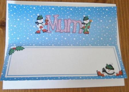 Xmas Mum with Snowmen Matching Large Dl Insert by Davina Rundle