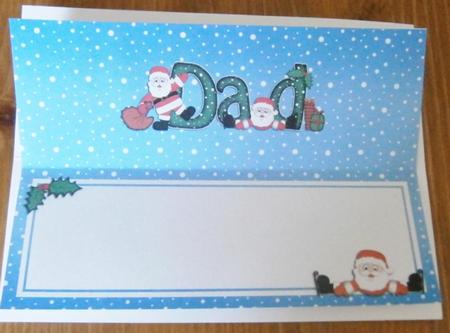 Xmas Dad with Santa Matching Large Dl Insert by Davina Rundle
