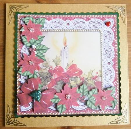 Candle Red Poinsettia 3D Decoupage Step by Step by Davina Rundle