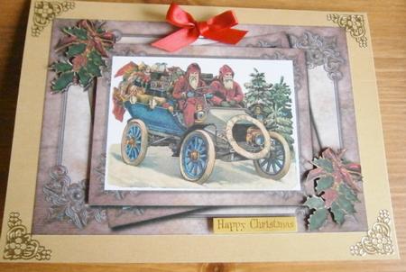Vintage Santa in Automobile - Masculine, Male Christmas by Davina Rundle