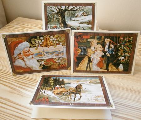 Four Christmas Vintage Card Toppers by Davina Rundle