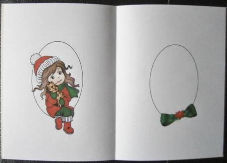 Christmas Girl with Kitten Red Insert by Davina Rundle