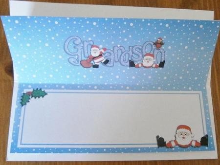 Xmas Grandson with Santa Matching Large Dl Insert by Davina Rundle