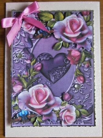 Gorgeous Purple Heart & Roses by Davina Rundle