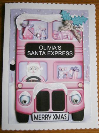 Xmas Santa Express Olivia A5 Quick Card N 3D Decoupage by Davina Rundle