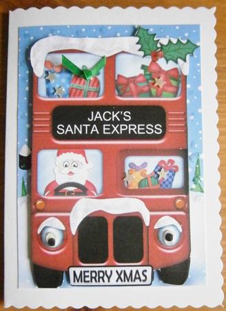 Xmas Santa Express Jack A5 Quick Card N 3D Decoupage by Davina Rundle