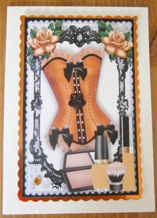 Beautiful Orange Basque with Makeup and Roses by Davina Rundle