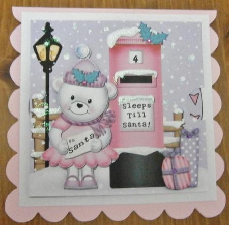 3D Xmas Teddy Tess Sleeps Till Santa Countdown Moveable by Davina Rundle
