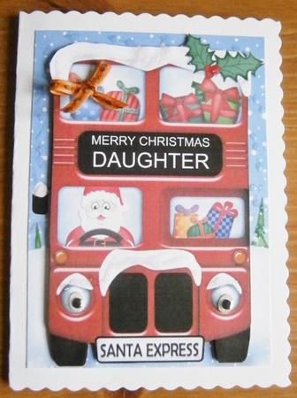 Xmas Santa Express Daughter A5 Quick Card 3D Decoupage by Davina Rundle
