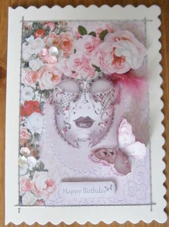 Floral Venetian Mask Birthday Topper by Davina Rundle