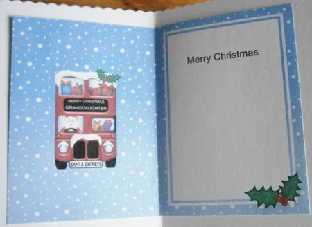 Xmas Santa Express A5 Granddaughter Matching A5 Insert by Davina Rundle