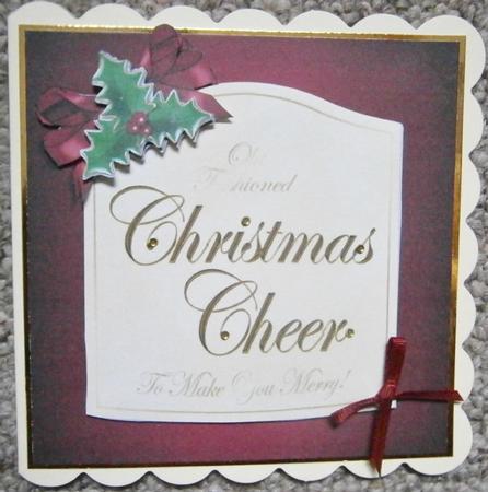 Christmas Red Wine Label with 3D Decoupage by Davina Rundle