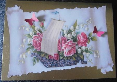 Two Pretty Floral Arrangements on a Scroll Toppers by Davina Rundle
