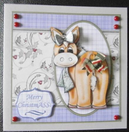 Christmass Cute Ass Topper & Decoupage Insert Available by Davina Rundle