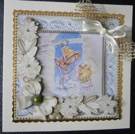 Bell Pulling Angel Poinsettia Decoupage Step by Step Sheet by Davina Rundle