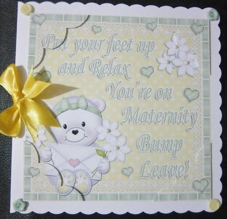 8 x 8 New Baby Maternity Leave Scalloped Corner Topper by Davina Rundle