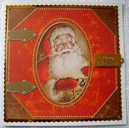 Father Christmas 8in Sq Locket Book Base Card Topper by Davina Rundle
