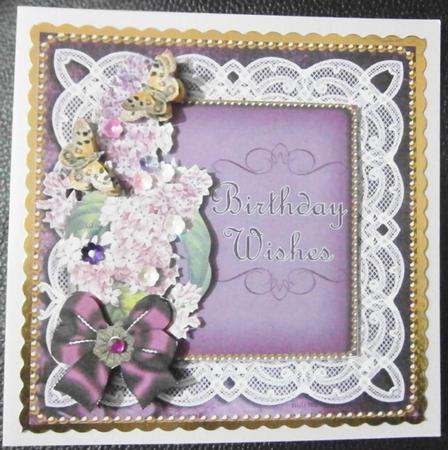 Pretty Lilac Lace Birthday Decoupage Step by Step Sheet by Davina Rundle