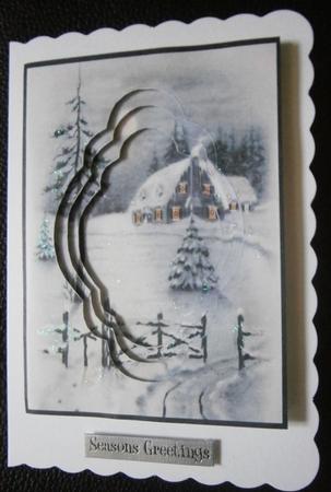 Snow in the Moonlight Card Front by Davina Rundle