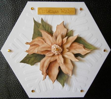 Poinsettia Decoupage Sheet Gold by Davina Rundle
